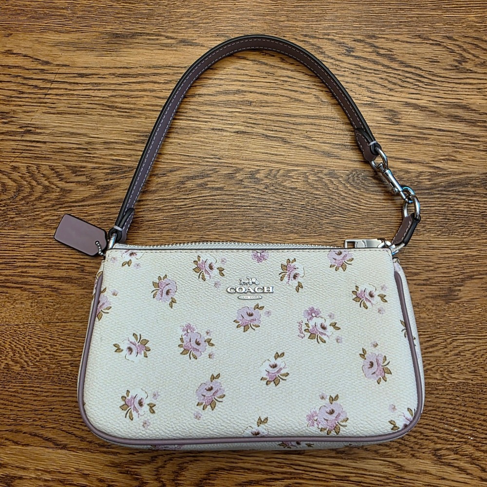 Coach Nolita 19 Wristlet Chalk White Vintage Rose Floral Print Handbag Spring - Picture 2 of 10